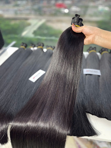 Precio al por mayor 100g Extensiones de humano en bruto virgen fuerte estilo recto sedoso colores oscuros Super doble dibujado de lujo - Product Image 2