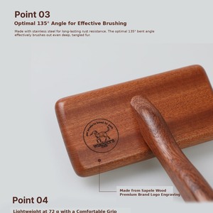 Cepillo de madera para eliminar el pelo de mascotas, diseño duradero, cerdas suaves para el cuidado canino, cuidado de mascotas, eficiencia en el aseo de animales. - Product Image 2