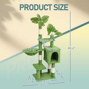 Tiragraffi per Gatti da 48 Pollici con Amaca e Struttura in MDF - Product Image 3