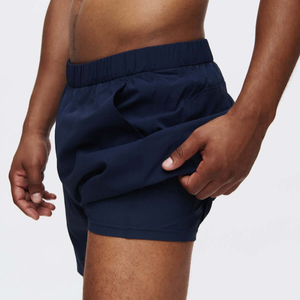 Shorts décontractés pour hommes en polyester et coton à séchage rapide, avec impression de logo personnalisé et cordon élastique, idéaux pour l'extérieur en été - Product Image 2