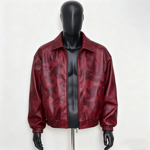 ARTIZ INTERNATIONAL Men's Pure <b>Leather</b> Eco-Friendly Windproof V-Neck Streetwear Rider <b>Jacket</b> - Product Image 5