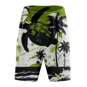 Pantalones Cortos Casuales de Verano para Hombre, Cintura Elástica, Secado Rápido, Anti-UV, Cordón Frontal, Estampado por Sublimación, 100% Poliéster - Product Image 1