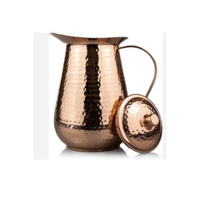 Jarra de Cobre Puro Martillado de Alta Resistencia con Asa, Estilo Indio, para Servir Agua y Jugos Individualmente, Ecológica para el Hogar - Product Image 2