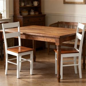 Set di 2 Sedie da Pranzo in Legno Grigio Chiaro per Uso in Cucina - Product Image 1