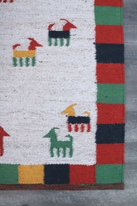 Alfombra de área de poliéster Reversible hecha a mano versátil técnica de tejido plano para todo tipo de clima uso interior/exterior lavable para Patio Camping - Product Image 3