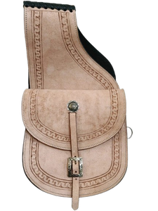 Bolsa de Sillín Western Premium de Cuero de Búfalo 100% Full Roughout con Hebilla Concho Hecha a Mano Personalizable para Equitación y Senderismo - Product Image 1
