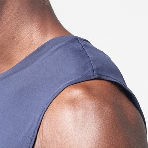 Débardeur d'entraînement décontracté bleu pour homme, 90 % polyester, 10 % élasthanne, séchage rapide, style imprimé, grandes tailles pour la musculation - Product Image 5