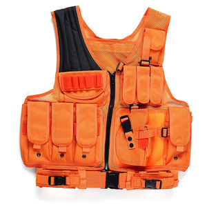 Gilet de chasse ultra-léger orange vif, respirant en polyester, ajustable, pour l'entraînement, avec logo personnalisé OEM - Product Image 2