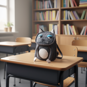 Student <b>Cat</b> <b>Backpack</b> with Felt Design - Product Image 2
