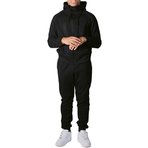 Conjunto Deportivo Unisex con Capucha, Color Sólido, Cierre Completo, Sudadera y Pantalones Casuales, Transpirable, de Poliéster, para Otoño, Talla Adulto - Product Image 5