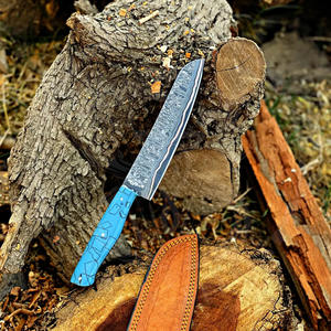 มีดเชฟเหล็กดามัสกัสทองแดง VG10 ใบมีดตีขึ้นรูปด้วยมือ สไตล์วินเทจ มีดครัวญี่ปุ่นสุดหรู มีดเดินป่าดามัสกัส - Product Image 2