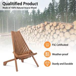 Replace 66876605 Acacia <b>Wood</b> <b>Folding</b> <b>Chair</b> for Outdoor Use Low Profile Lounge <b>Chair</b> for Balcony Porch Backyard Patio Lawn <b>Garden</b> - Product Image 2