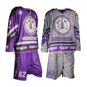 Uniforme de Lacrosse Sublimado con Diseño Personalizado OEM, Camisetas y Pantalones Cortos con Nombre y Número Personalizados, Conjunto de Uniforme de Lacrosse de Malla - Product Image 4