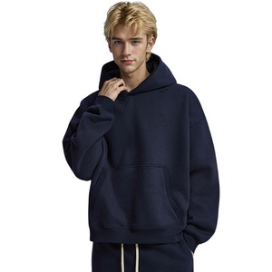 Sweat à capuche unisexe oversize en molleton de coton avec poche kangourou et poignets côtelés – Style minimaliste décontracté pour le quotidien et le streetwear - Product Image 5