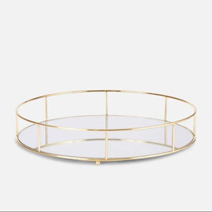 Modern Decorative Metal And <b>Mirror</b> Tray For Center Table Display With Stylish Look For Living Room And Bedroom - Product Image 1