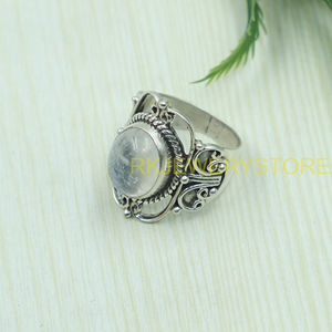 Natural Moonstone Handmade Sterling Silver <b>Ring</b> Vintage Filigree Design Oval Cabochon Gemstone <b>Statement</b> Jewelry Gift for Men - Product Image 5