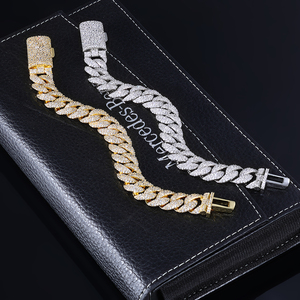<b>Mens</b> 925 <b>Silver</b> Moissanite Diamond Cuban Link <b>Bracelet</b> Certified Diamond Iced Out Hip Hop Luxury Statement Jewelry Gift <b>Men</b> - Product Image 3