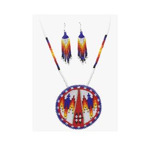 Elegante conjunto de collar y aretes con cuentas, diseñado para mujeres, ideal para fiestas y looks festivos. - Product Image 3