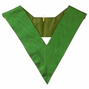 Collar de 5.º Grado del Rito Escocés con Faja Verde Moiré, Collar de Maestro Perfecto, Collar Masónico, Regalia del Rito Escocés, Collar con Cinta Verde - Product Image 1