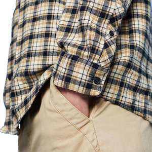 <b>Mens</b> New Tassel Style <b>Flannel</b> <b>Shirt</b> Cotton Fabric Man Custom Label Checked <b>Flannel</b> Plaid <b>Shirt</b> - Product Image 4