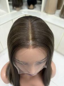 Pelucas sin pegamento de encaje suizo HD de 14 pulgadas, 100% cabello humano virgen, pelucas frontales de encaje con línea de cabello natural de alta calidad, tamaño pequeño/grande - Product Image 5