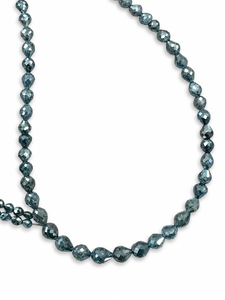 Cuentas de Diamante Azul Natural Premium en Forma de Lágrima Briolette, Facetadas, con Perforación Central, 4mm, 38cm, Hilo Suelto, Joyería al por Mayor - Product Image 1