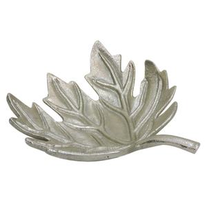 Plateau de service à feuilles en aluminium argenté de haute qualité, fait à la main, vaisselle en métal écologique décorative élégante pour la maison ou l'hôtel - Product Image 2