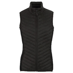 Gilet long matelassé d'hiver personnalisé avec logo, vêtement d'extérieur streetwear, manteau sans manches rembourré pour femme - Product Image 2
