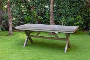 Mesa de Comedor Moderna de Madera, Diseño Minimalista, Muebles de Exterior para Patio o Uso Doméstico - Product Image 3