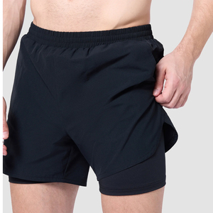 <b>Men's</b> Solid Color Quick Dry Elastic Waist <b>Shorts</b> Mid Rise Casual Style <b>Short</b> Length 100% Polyester Knitted Fabric - Product Image 6