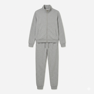 Womens Premium Grey Tracksuit Full Zip Mock Neck Jacket and Comfortable set Casual Activewear - Product Image 2