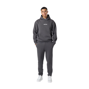 Conjunto Deportivo Minimalista para Hombre con Capucha y Pantalones de Pierna Recta, Corte Holgado, Ropa Casual de Viaje, Venta al Por Mayor, Personalizable, Dos Piezas - Product Image 1