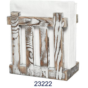 Top à la mode en bois rustique blanc fini porte-serviettes dernière conception porte-serviettes en bois adapté à la maison hôtel cuisine café - Product Image 6