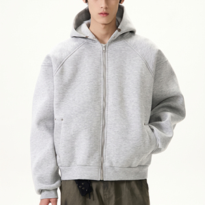 Sweat-shirt à capuche zippé surdimensionné pour homme de qualité supérieure, vêtements de sport élégants, tissu en molleton de coton lourd respirant - Product Image 1