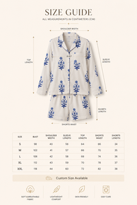 Custom Eco-Friendly Quick Dry Floral Printed Cotton Sleepwear Set Women Long Sleeve Button Front Top Shorts <b>Pyjamas</b> Soft - Product Image 2