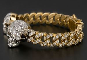 Bracelets en argent plaqué avec maillons cubains et zircons incrustés, bijoux de fête hip-hop unisexes, cadeau - Product Image 1