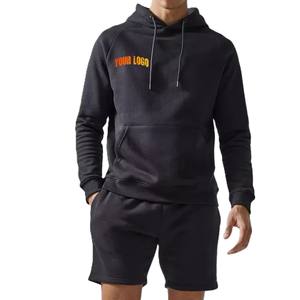 Ensemble deux pièces homme 2026 : sweat à capuche et short, été, 100 % coton, grandes tailles, uni, élégant, logo personnalisé sérigraphié, haute qualité - Product Image 4