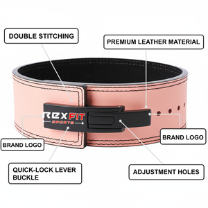 Ceinture de musculation en cuir de qualité supérieure Rexfit Sports pour l'entraînement avec poids, les squats et la musculation, boucle réglable pour un meilleur maintien - Product Image 3