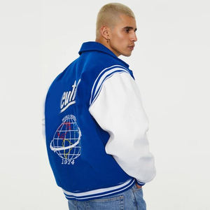 <b>Men's</b> Coated Winter <b>Long</b> Sleeve Baseball Varsity <b>Jacket</b> Wholesale Custom Unique Designs Stand Collar Casual Letterman Plain - Product Image 3