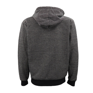 Sweat-shirt à capuche gris pour homme, coupe classique, décontracté, en coton tricoté pour l'automne, couleur unie, avec poche. - Product Image 2