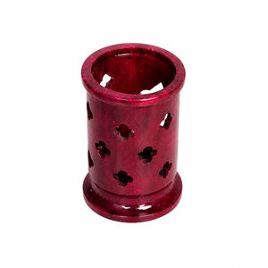 Soporte para Bolígrafos de Mármol Grabado a Mano, Organizador de Escritorio Duradero Color Granate para Artículos de Oficina - Product Image 2