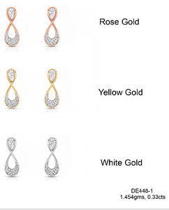 Boucles d'oreilles clous de luxe en diamant de laboratoire de qualité supérieure, plaqué or rose 14 carats, taille brillant, clarté VVS-VS, certifiées IGI, pour mariage - Product Image 1