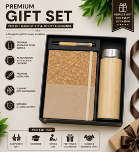 Juego de Regalo de Cuero PU Duradero con Logotipo Personalizado Premium, Botella de Agua de Acero Inoxidable, Cuaderno A5, Bolígrafo de Metal, Regalo Corporativo para Oficina o Escuela - Product Image 5