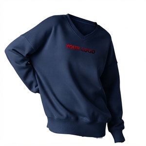 Sweat-shirt unisexe surdimensionné à col rond, épais et décontracté pour l'hiver, coupe carrée, couleur unie, sans capuche, avec poche latérale, personnalisable, style streetwear - Product Image 3