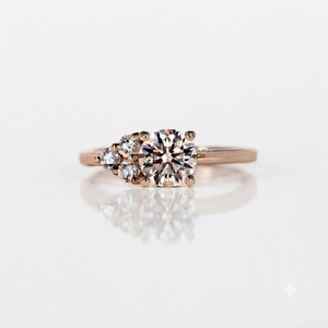 Bague de fiançailles en or jaune 10 carats certifiée IGI, diamant rond de 1,16 carat, couleur E, clarté VS1, diamant cultivé en laboratoire, bague de promesse pour femmes - Product Image 2