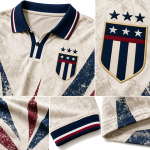 Maillot de football rétro crème, bordeaux, marine, motif brossé, numéro, maillot de foot vintage, style maille classique pour supporter 2026 - Product Image 4