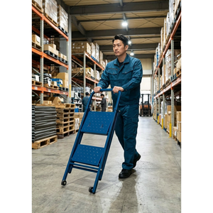 Dup_LP0085 Custom 2-<b>Step</b> Thinline Steel <b>Ladder</b> for Mezzanine Racks & Platforms - Product Image 3