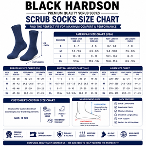 Chaussettes de travail unisexes en coton tissé, 200 GSM, douces, respirantes, hauteur genou, bord côtelé, broderie personnalisée, jacquard, usage hospitalier - Product Image 3