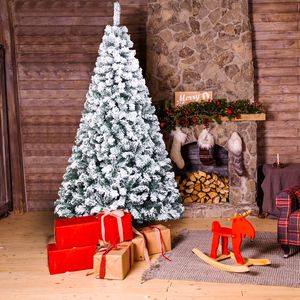 Albero di Natale in PVC floccato da 180 cm con 750 rami automatici, modello YS - Product Image 1