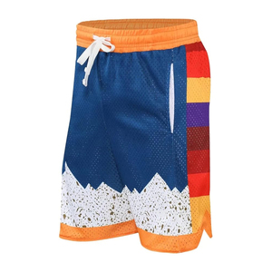 ผู้ผลิตกางเกงบาสเก็ตบอลตาข่ายผู้ชายแบบ OEM ODM เอวยางยืด มีเชือกผูก กระเป๋าข้าง พิมพ์ลายดิจิตอล 3 มิติ แบบซับลิเมชั่น - Product Image 2